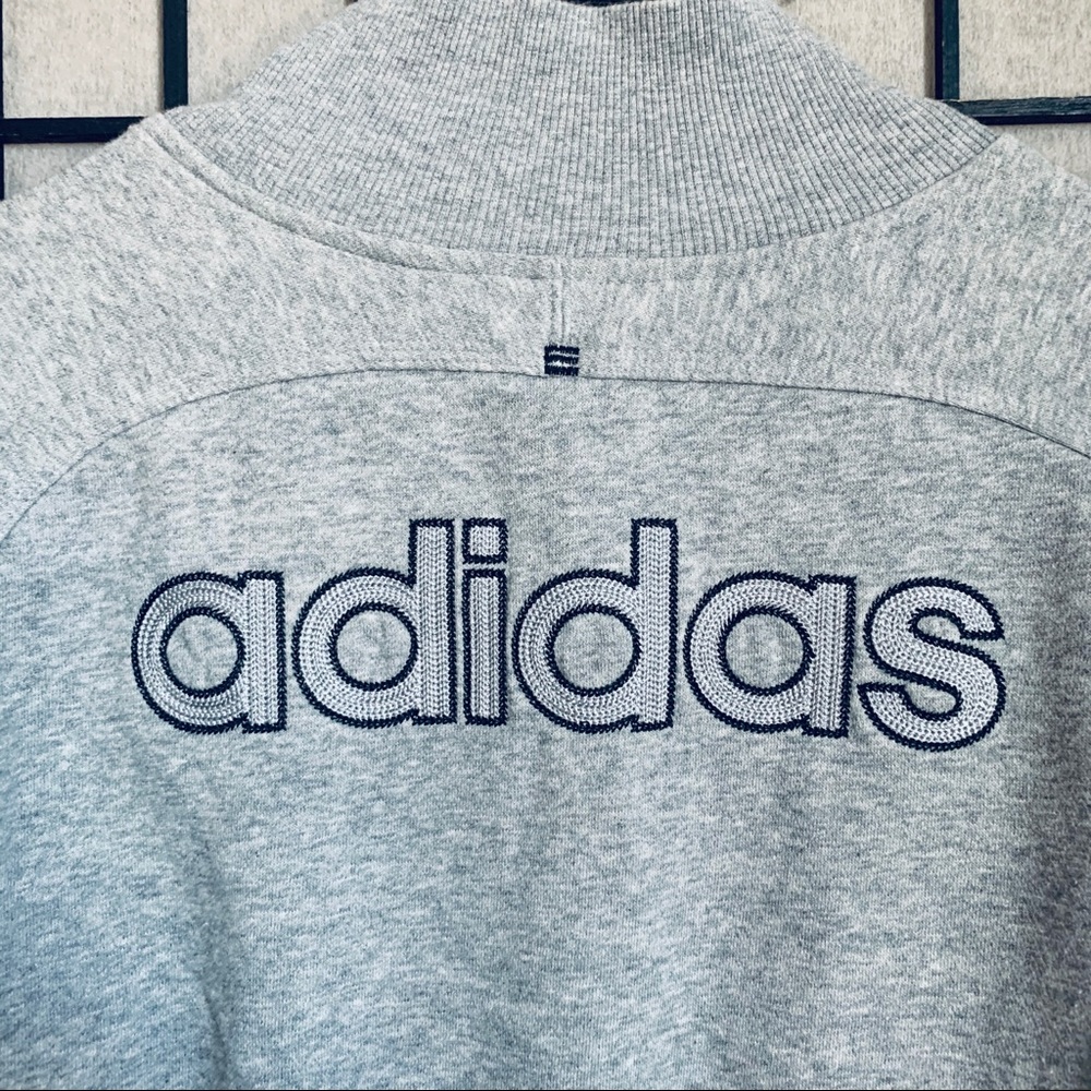 Adidas VTG 2000’s grey 1/4 zip pullover back logo - Picture 8 of 10